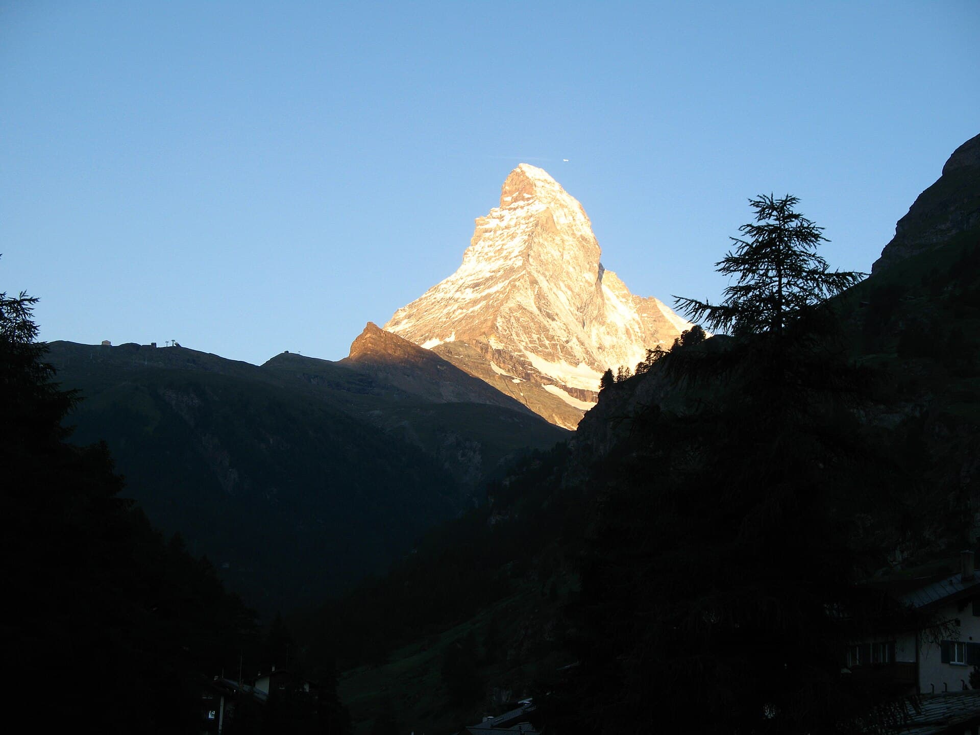 The Matterhorn glowing at sunrise